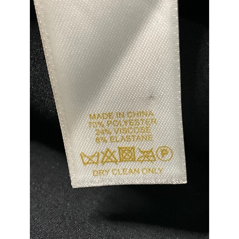 Kate Spade‎ Black Elastic Waist Trousers Side Gold Tone Zipper Size 2